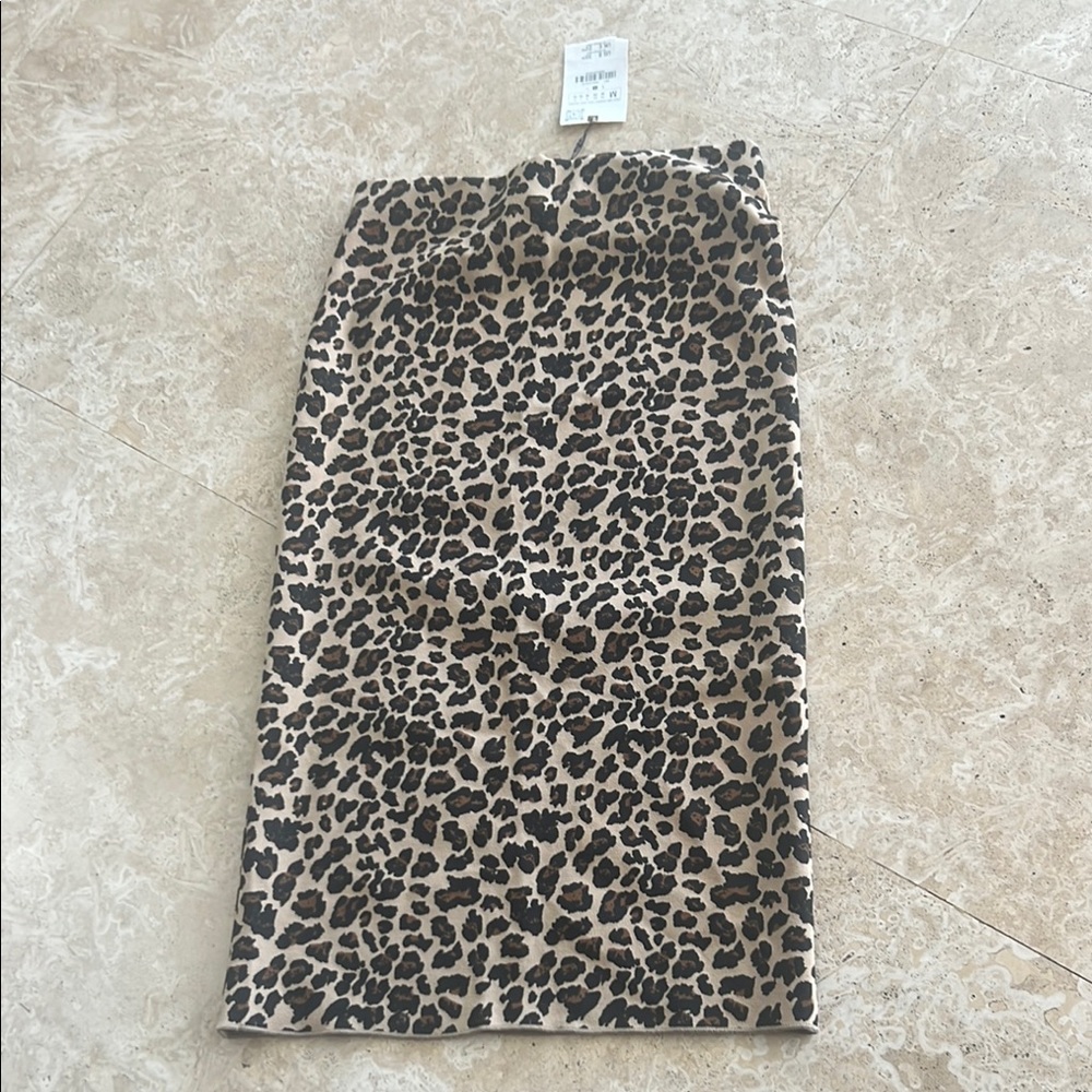 Zara Brown Leopard Print Pencil Skirt